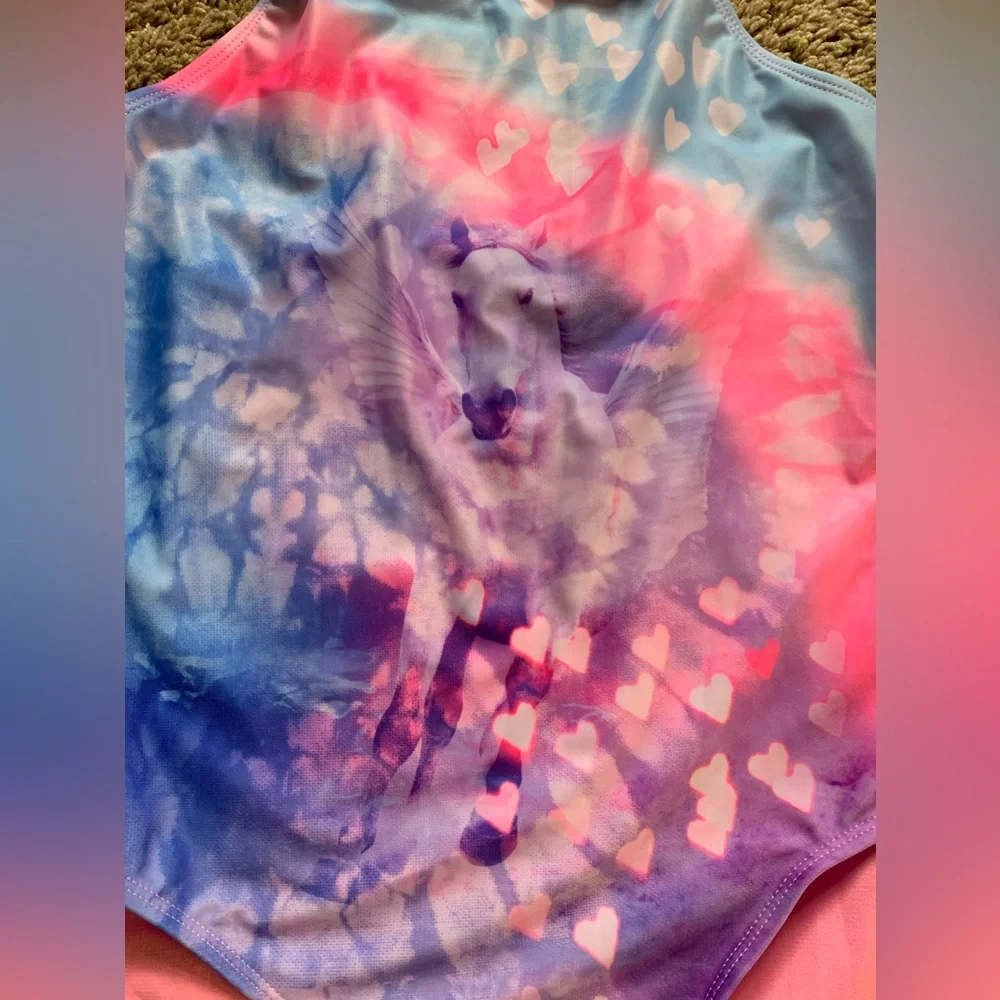 Wonder Nation Girls Size 14/16 Unicorn One-Piece Swimsuit & Coverup/ NWT - Picture 7 of 10